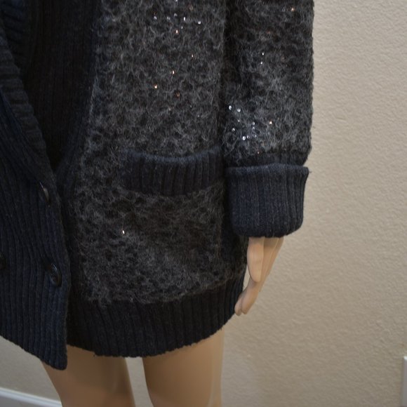 Diane Von Furstenberg Charcoal Pea Coat - Picture 7 of 11